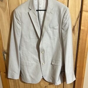 JF, J. Ferrar Slim Suit Jacket Men's Cream Blazer